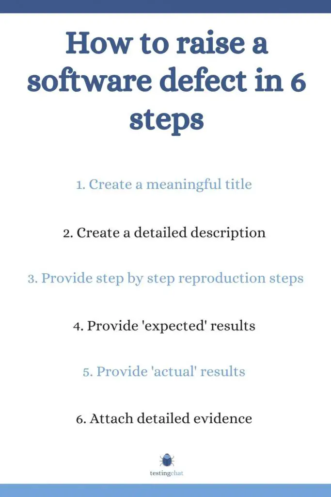 How to raise a software defect in 6 steps